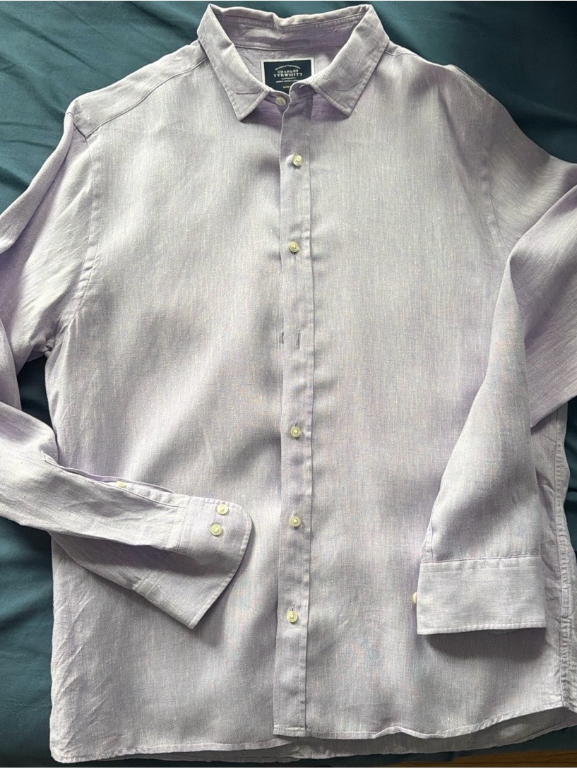 Charles Tyrwhitt Men's Light Lavender Button-Down Shirt
